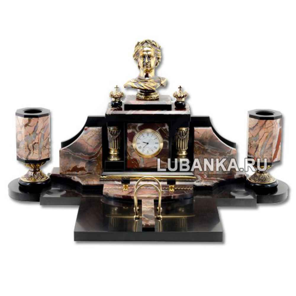 Настольный набор для руководителя «Пётр Первый» из камня