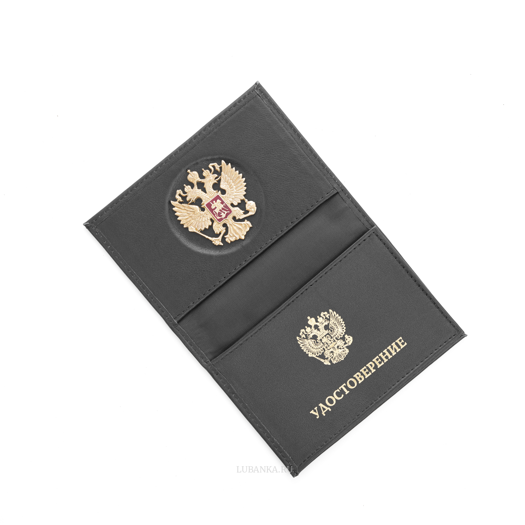 Обложка для автодокументов и удостоверения Россия с жетоном черная